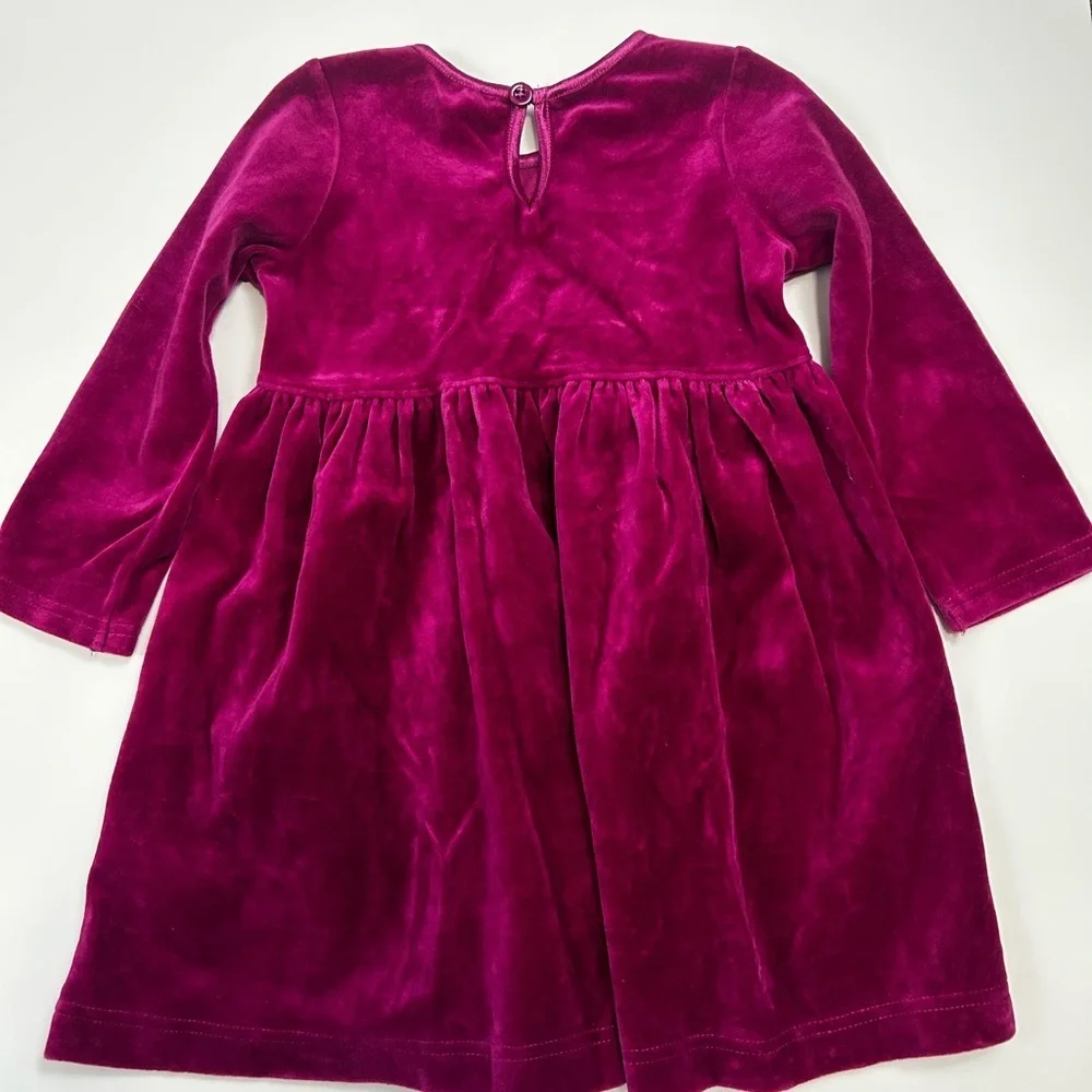 Hanna Andersson Magenta Velvet Dress Toddler 2T